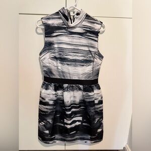 Markus Lupfer Monochrome Striped Midi Dress